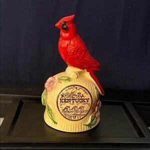 Vintage Bell by Scott Made in Japan Red Cardinal on Yellow Ceramic Kentucky Bell